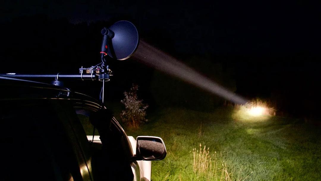 Vehicle-mounted spotlights are spotlights that are mounted on a vehicle, such as a ute, 4WD or ATV, and are often used for hunting.
