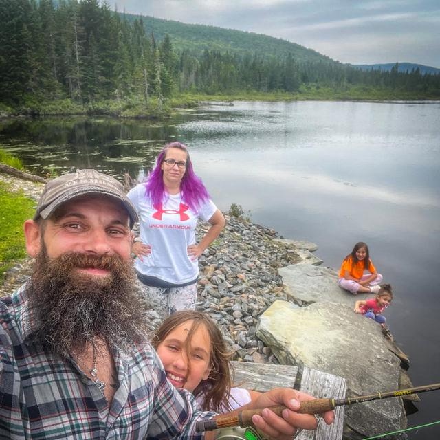 “Landlocks & Brookies” • The fam and I were out trying to find moose along the dirt roads when we stumbled upon an apparently unnamed pond on the Connecticut River, which is scarcely more than a humble brook that far up.